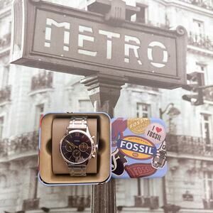 Fossil BQM7102 Fenmore Multifunction Men's Watch Blue Gold Dial BQ7102